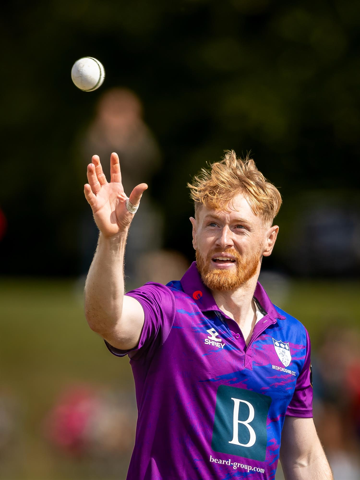 Bedfordshire's James Anson took 5-13 from 3.3 overs in the NCCA Dojo T20 Semi Final against Staffordshire at Wormsley Cricket Ground on August 30th, 2026.