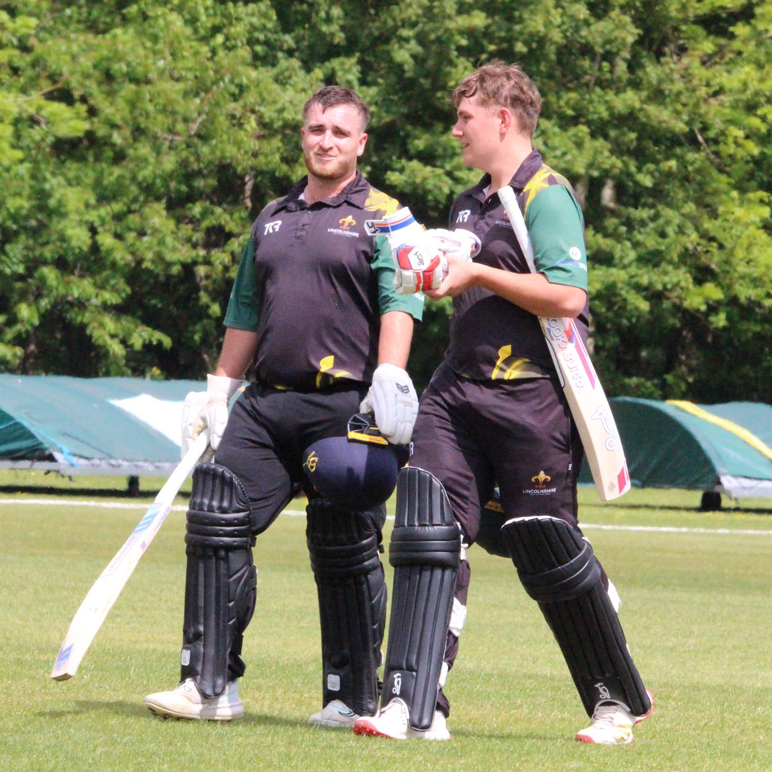 Bedfordshire v Lincolnshire, NCCA Trophy Group 2 match, held at Dunstable Town Cricket Club on 03/05/2026 .
Nic Keast (left) and James Laud (right), shared in a 105 run partnership.