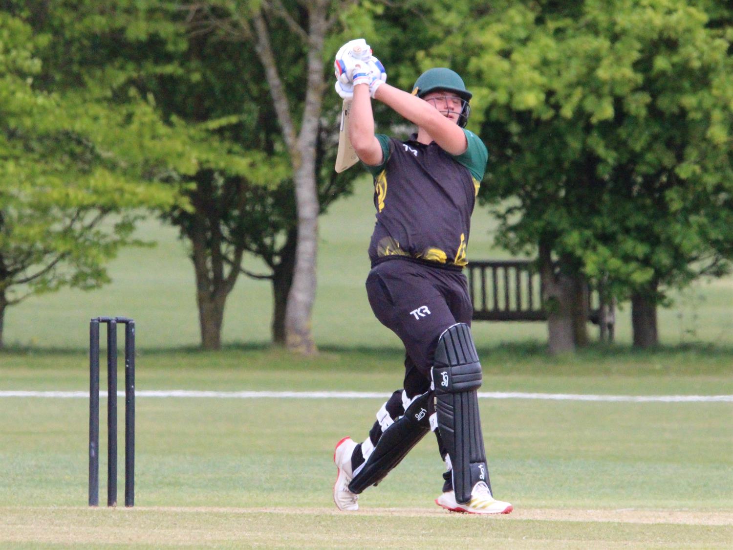 Bedfordshire v Lincolnshire, NCCA Trophy Group 2 match, held at Dunstable Town Cricket Club on 03/05/2026 .
James Laud Lincolnshire ) hits out.