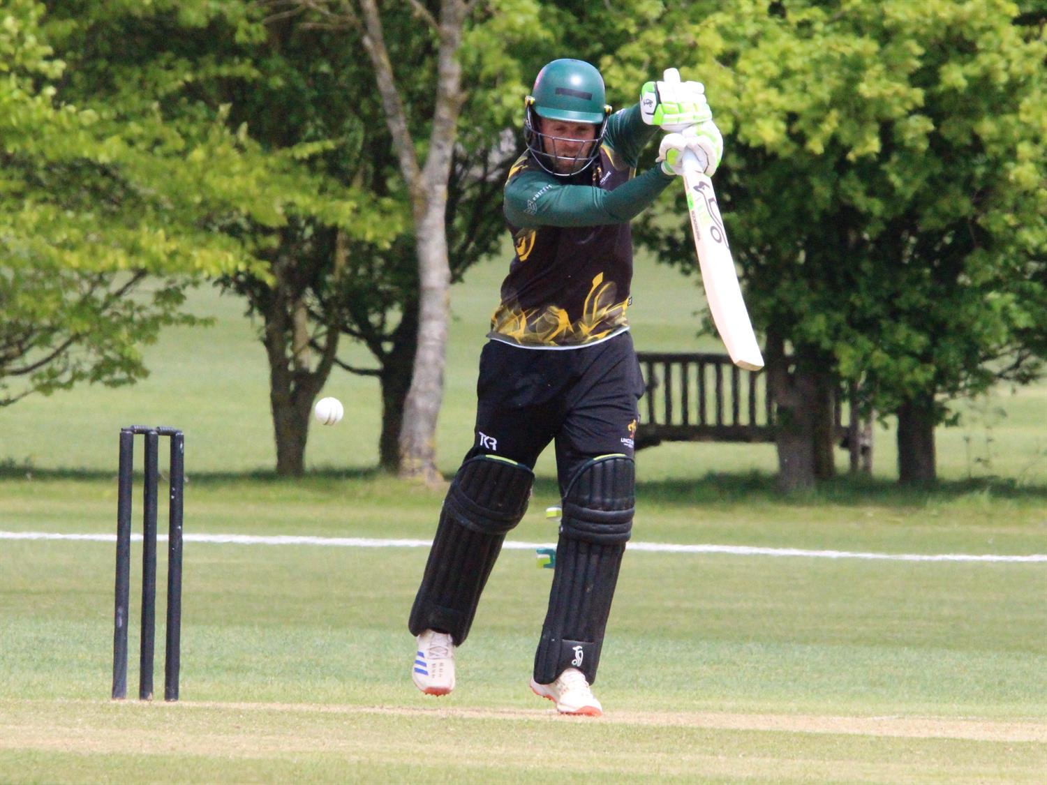 Bedfordshire v Lincolnshire, NCCA Trophy Group 2 match, held at Dunstable Town Cricket Club on 03/05/2026 .
Sam Evans of Lincolnshire C.C.C. plays the ball to the off side.