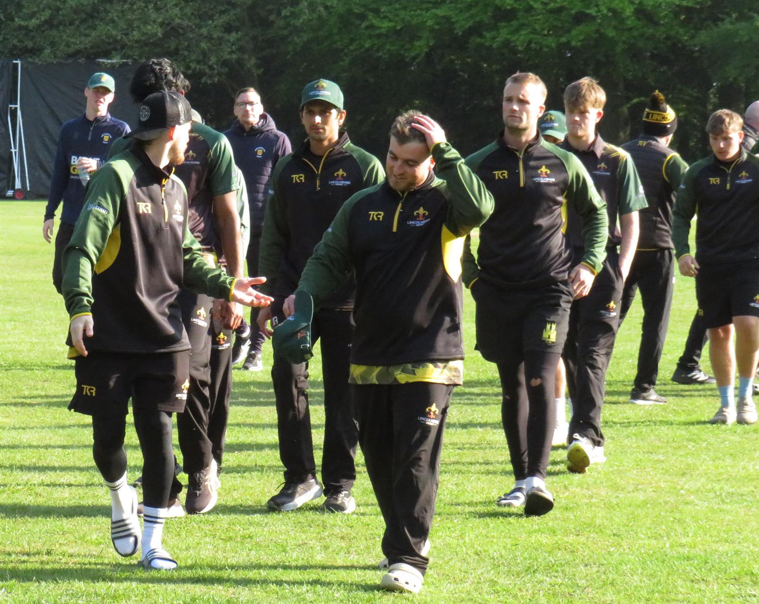 Lincolnshire v Northumberland, NCCA Trophy Group 2 match, held at BRACEBRIDGE HEATH on 04/05/2026 .
Lincolnshire C.C.C. leave the field of play following their second win of the bank holiday weekend.