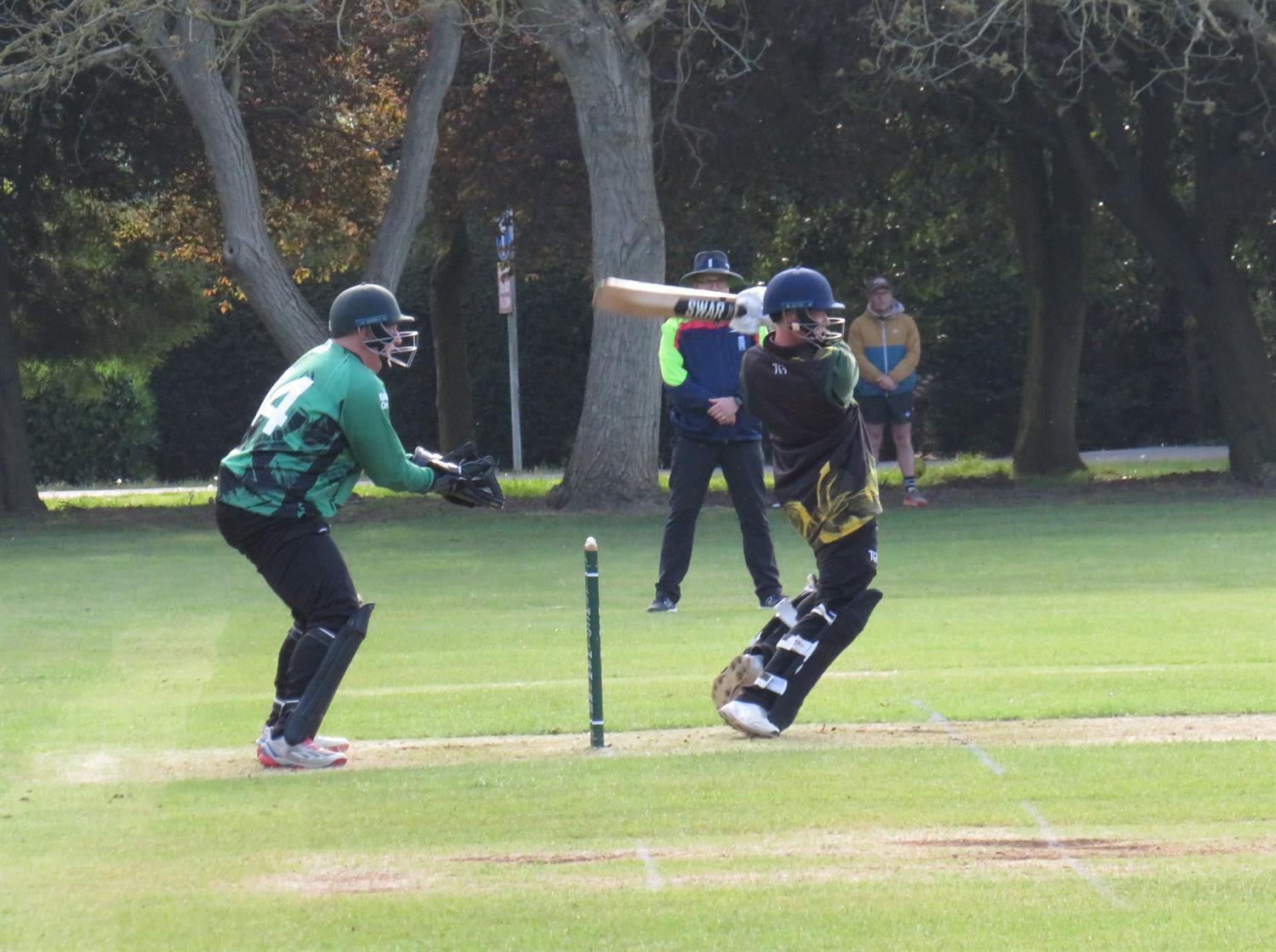 Lincolnshire v Northumberland, NCCA Trophy Group 2 match, held at BRACEBRIDGE HEATH on 04/05/2026 .
Jake Ludlam puts bat to ball in a final flurry of runs in the final over of the match.