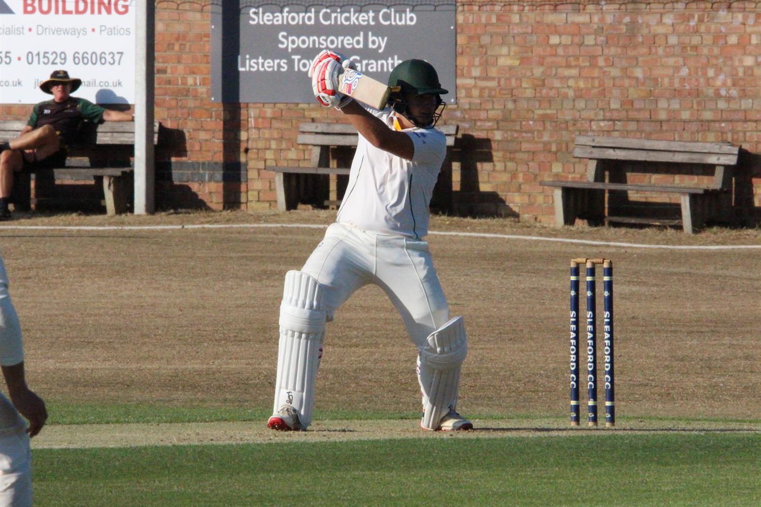 Lincolnshire v Norfolk, NCCA Cluberly Eastern Div 2 match, held at SLEAFORD C C  on 12/07/2026 .
Off the mark, Lincolncolnshire batsman James Laud scores his first Championship run of the season.
