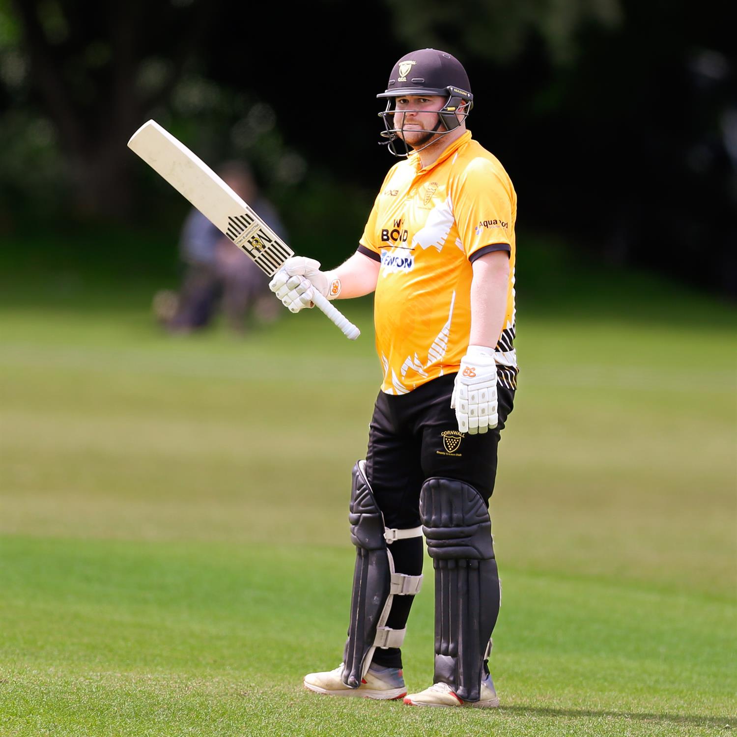 Cornwall captain Paul Smith celebrates a half century on his way to making 67 runs against Buckinghamshire in the NCCA Trophy Group 4 match, held at Tring Park CC on 17/05/2026.