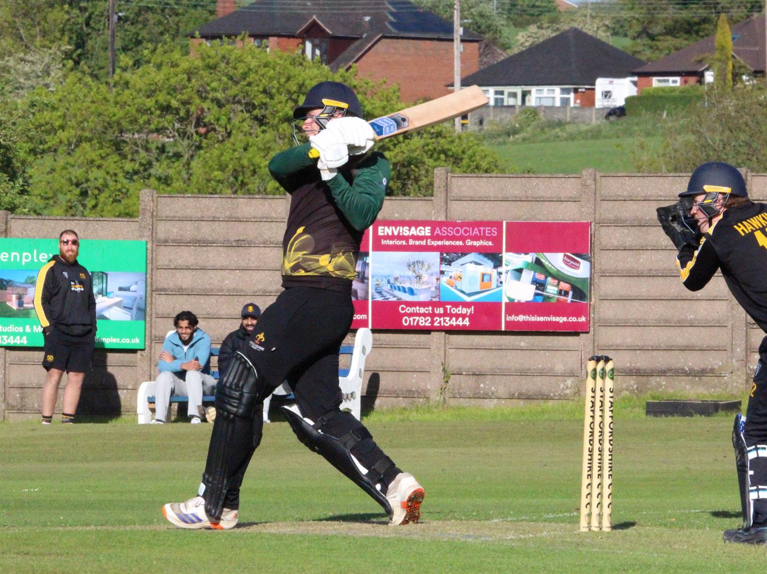 Staffordshire v Lincolnshire, NCCA Trophy Group 2 match, held at Bignall End Cricket Club on 17/05/2026 .
Jordan Cook of Lincolnshire hits out.