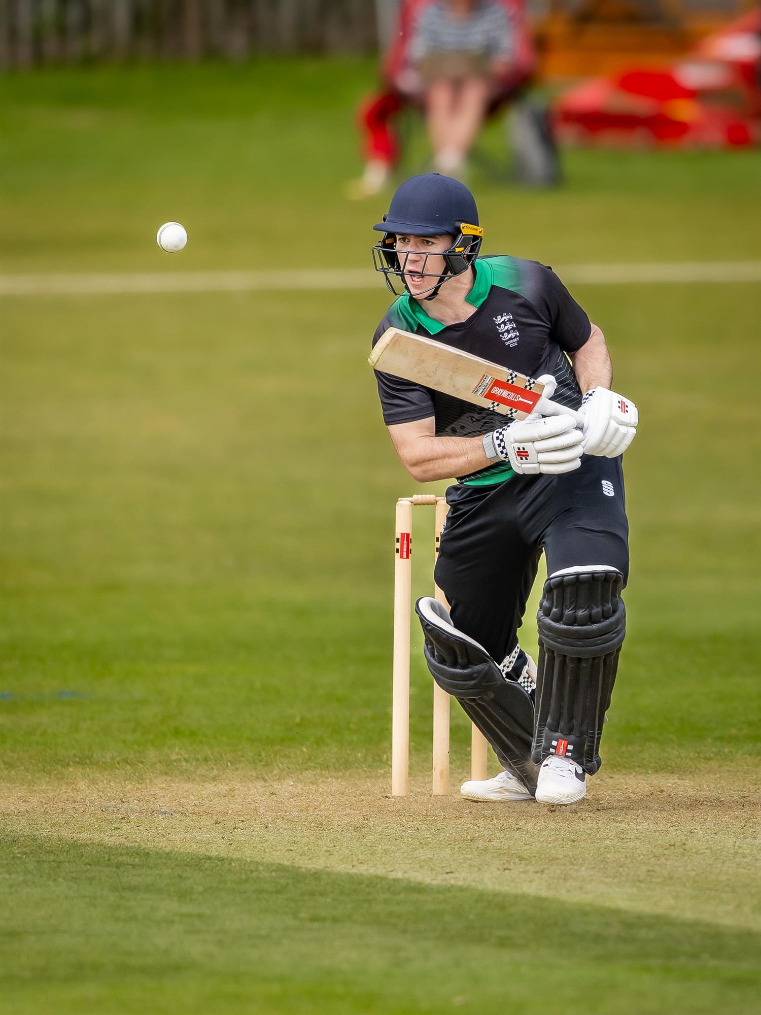 Dorset's Dylan Church reached a half-century from 49 balls in the NCCA NV Play Trophy match against Cornwall at Wimborne Cricket Club on April 26th, 2026.