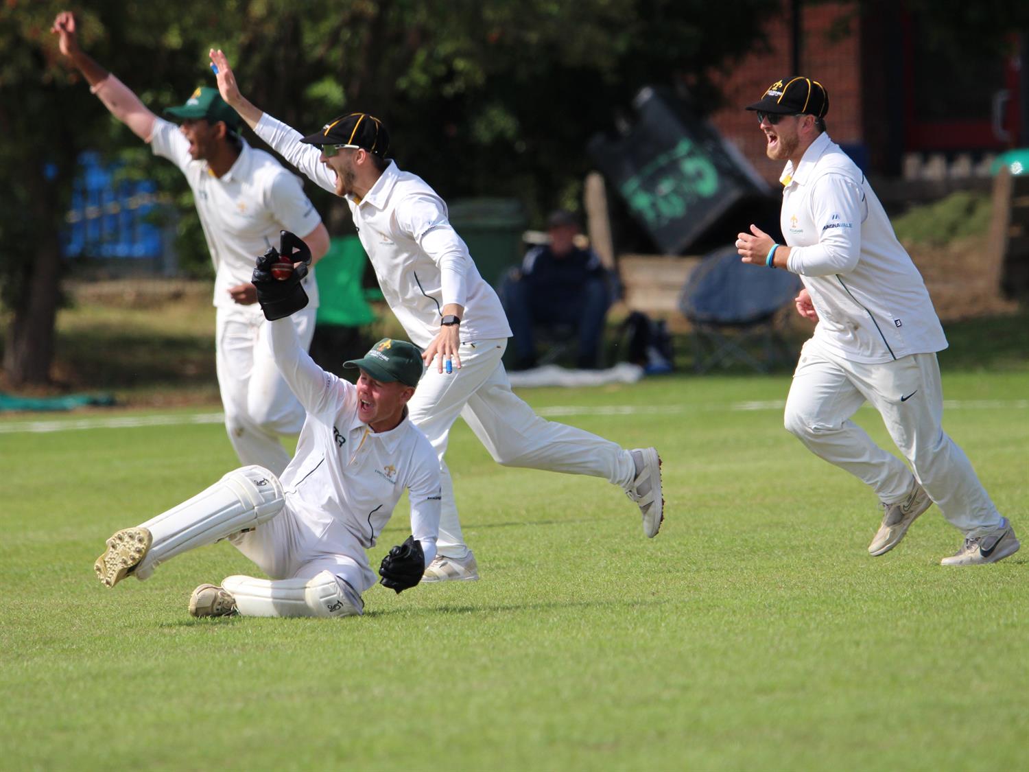 Lincolnshire v Cumbria, NCCA Cluberly Eastern Div 2 match, held at Cleethorpes on 23/08/2026 .
Finn Brookes of Lincolnshire C.C.C. claims another victim behind the wicket.