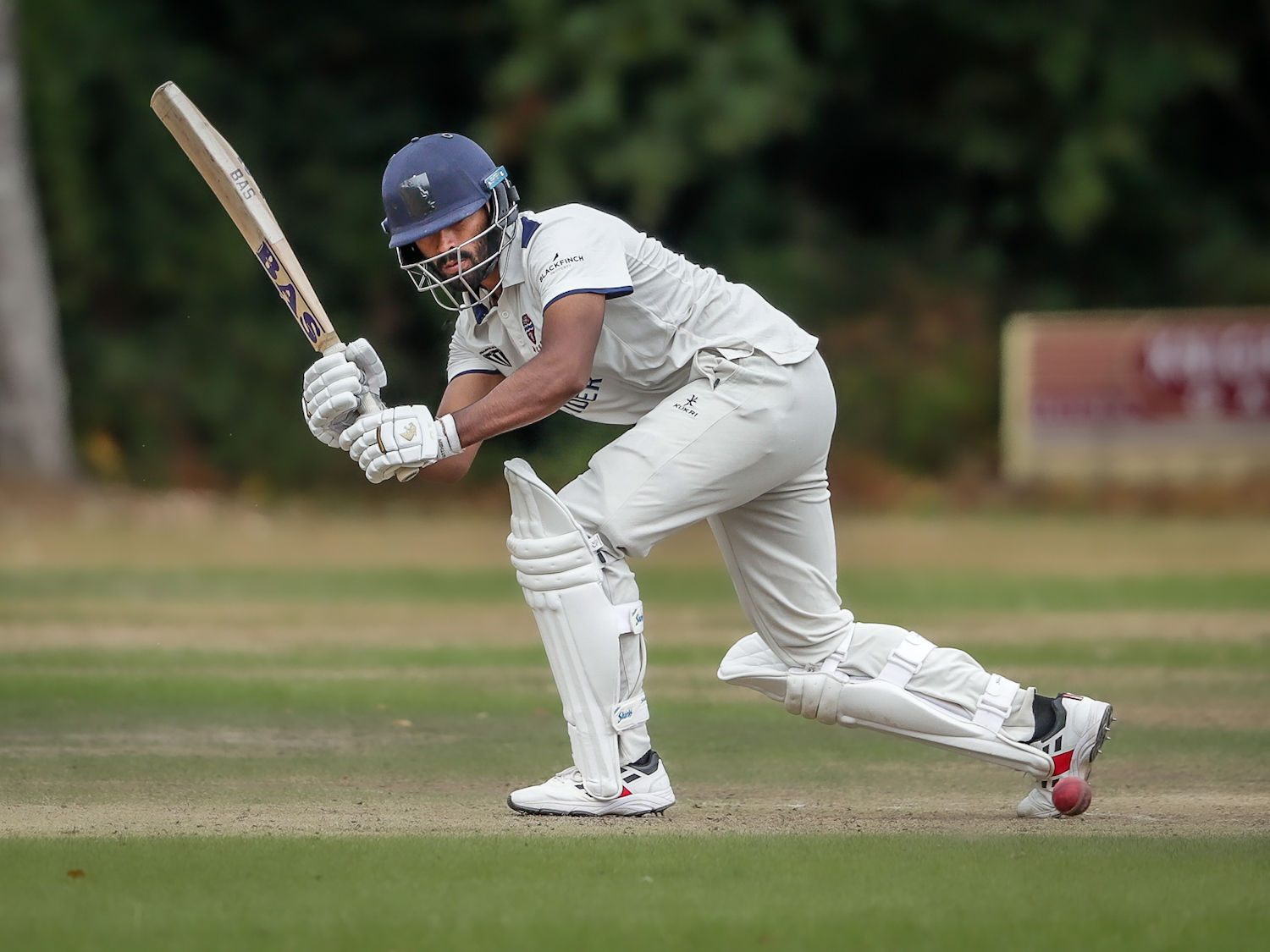 Roshan Venkataraman batting for Herefordshire on the third day of the NCCA Championship match against Berkshire played at Falkland Cricket Club on August 23rd, 2022.
