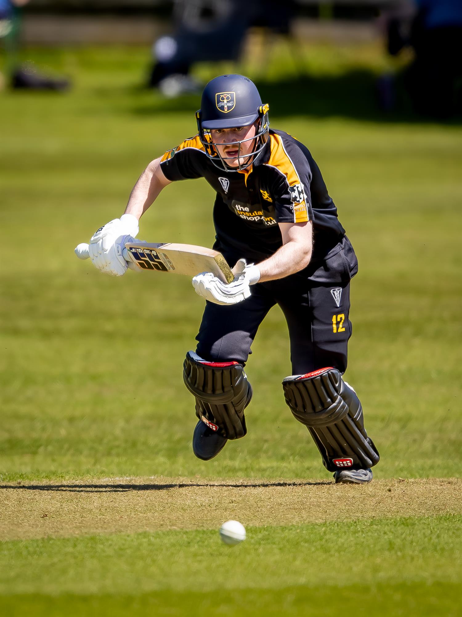 Staffordshire's Callum Hawkins batting in the first of two NCCA Dojo T20 matches against Northumberland at Stone SP Cricket Club on May 24th, 2026.