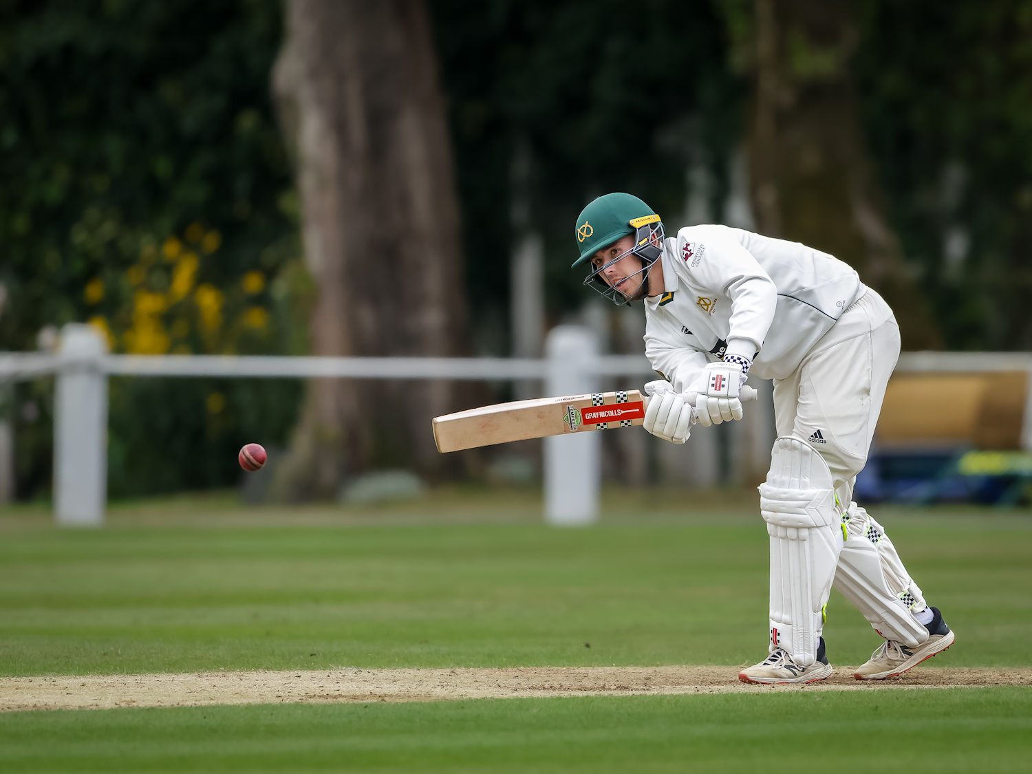 Staffordshire's Sam Atkinson batting on the third day of the Durant Cricket National Counties Championship Final against Berkshire at West Bromwich Dartmouth Cricket Club on September 3rd, 2024.