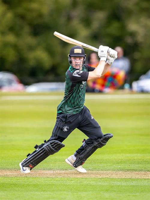 Berkshire's Johnny Connell carried his bat to score 86no from 47 balls as Berkshire won the second NCCA Dojo T20 semi final against Devon by 6 wickets at Wormsley Cricket Ground on 30th August, 2026.