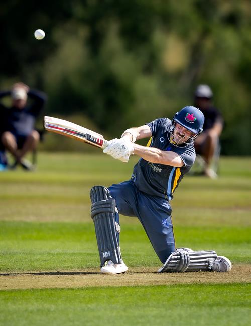 Dan Pyle batting for Devon in the NCCA Dojo T20 Semi Final against Berkshire at Wormsley Cricket Ground on August 30th, 2026.