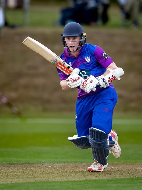 Jamie Dunk batting for Bedfordshire in the NCCA Dojo T20 Final against Berkshire at Wormsley Cricket Ground on August 30th, 2026.