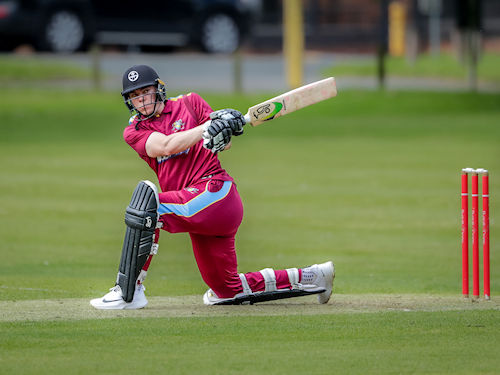 Cambridgeshire's Ben Claydon batting in the first of two NCCA T20 matches against Lincolnshire at Bracebridge Heath Cricket Club on May 5th, 2024.
