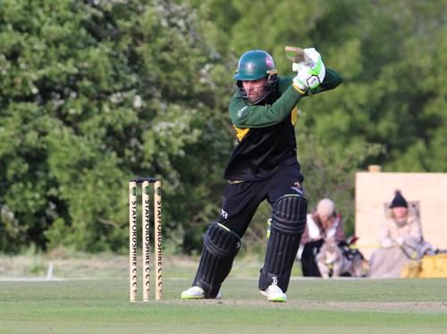 Staffordshire v Lincolnshire, NCCA Trophy Group 2 match, held at Bignall End Cricket Club on 17/05/2026 .
Sam Evans of Lincolnshire with an elegant cover drive.