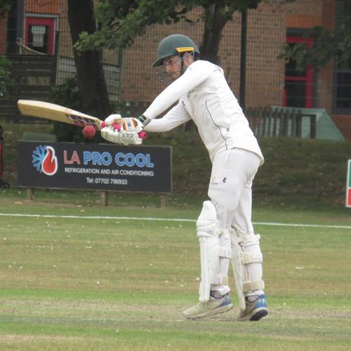 Lincolnshire v Suffolk, NCCA Cluberly Eastern Div 1 match, held at Cleethorpes on 17/08/2025 . Tom Keast finds the middle of the bat.