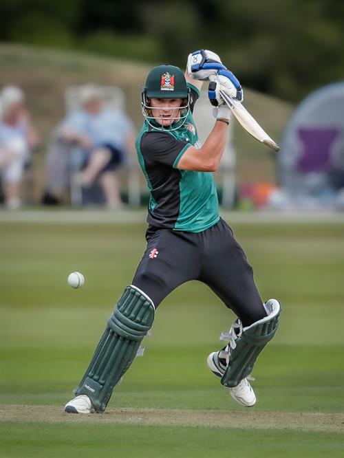 Cumbria's Brodie Glendinning batting in the NCCA Trophy Final against Berkshire played at Wormsley Cricket Ground on August 28th, 2022.