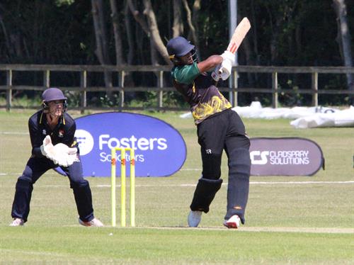 Norfolk v Lincolnshire, NCCA T20 Group 2 match, held at Sprowston CC on 24/05/2026 .
Pranav Pothula of Lincolnshire goes for a big hit in making the second highest individual score of the innings (34 runs).