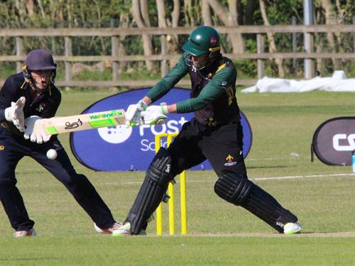 Norfolk v Lincolnshire, NCCA T20 Group 2 match, held at Sprowston CC on 24/05/2026 .
Sam Evans reverse hits for Lincolnshire.