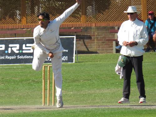 Lincolnshire v Cumbria, NCCA Cluberly Eastern Div 2 match, held at Cleethorpes on 23/08/2026 .
Seamus Nazir bowling for Lincolnshire C.C.C. has made a good start in his first season of Championship cricket with Lincs.