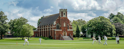 The Durant Cricket National Counties Championship match between Bedfordshire and Northumberland taking place in the grounds of Bedford School July 23rd, 2023.