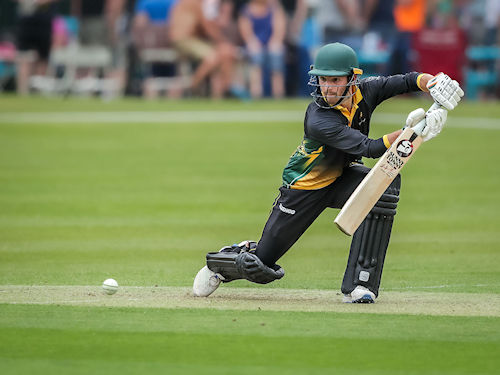 Lincolnshire's Tom Keast batting in the NCCA Trophy match against Cumbria at Bourne Cricket Club on June 23rd, 2024.