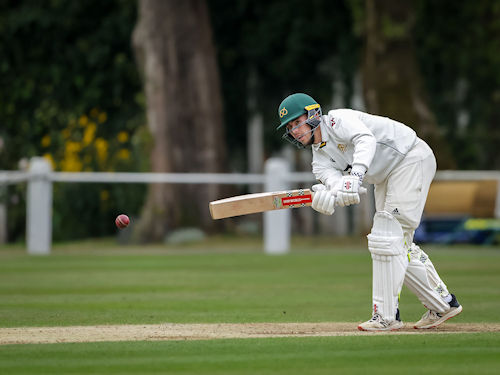 Staffordshire's Sam Atkinson batting on the third day of the Durant Cricket National Counties Championship Final against Berkshire at West Bromwich Dartmouth Cricket Club on September 3rd, 2024.